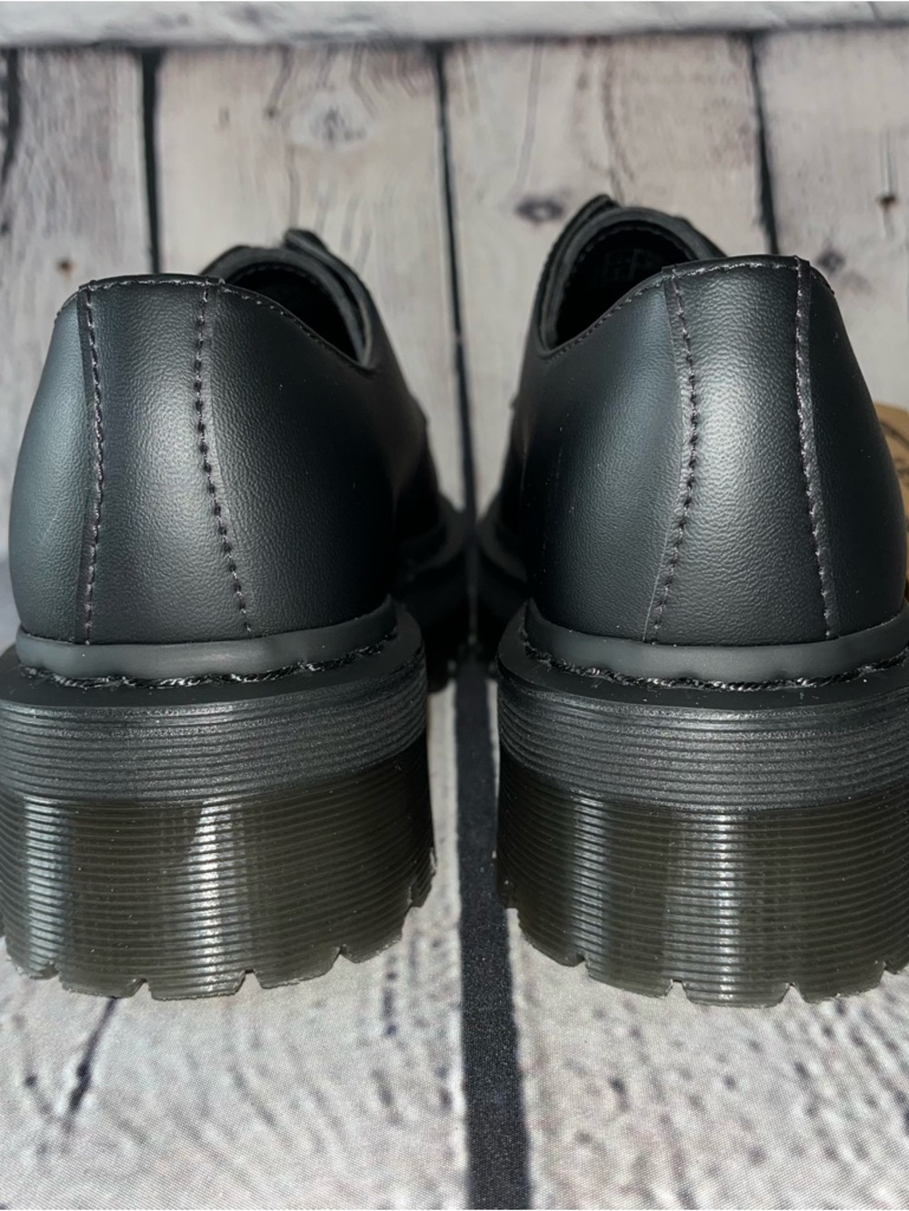 NWT Dr. Martens 1461 Vegan Mono Felix Platform Black Shoes Size 8 - Picture 6 of 12